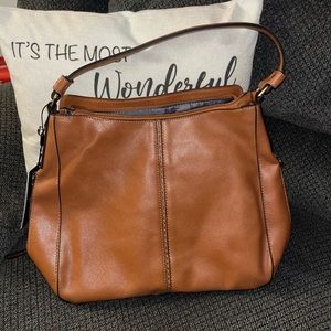 Realer -  Large Brown Leather Hobo Handbag for Women 👜